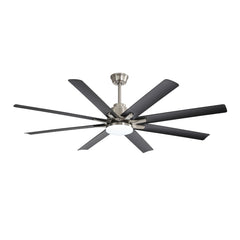 66 Inch Low Profile ABS Ceiling Fan with Dimmable Lights and Smart Remote Control 6 Speed Reversible Noiseless DC Motor for Indoor