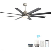 66 Inch Low Profile ABS Ceiling Fan with Dimmable Lights and Smart Remote Control 6 Speed Reversible Noiseless DC Motor for Indoor