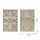 S/2 Leaf Shadow Box Wall Décor, 23.5x1x35.5"