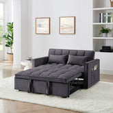 54.33 inch versatile foldable sofa bed in 3 lengths, modern sofa sofa sofa velvet pull-out bed, adjustable back (GRAY)