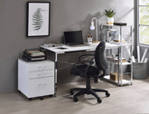 Tennos White & Chrome Finish Writing Desk