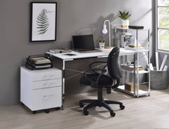 Tennos White & Chrome Finish Writing Desk