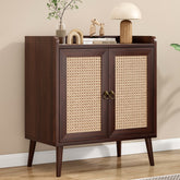 Sideboard Buffet Cabinet with Storage with Rattan Decorated Doors, Vintage Side Cabinets for Dining Room, Living Room,Hallway