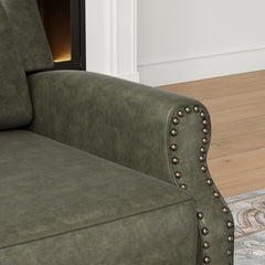 Faux Leather Pushback Recliner Chair for Living Room Bedroom RV