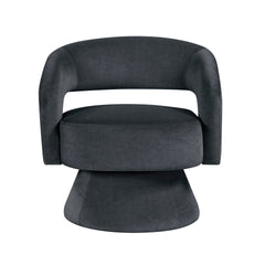 Modern Luxury Swivel Accent Chair 1pc Dark Gray Velvet Upholstery Solid Wood Stylish Home Furniture