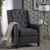Classic Dark Grey Fabric Push Back Chair