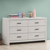 Sherwood Coastal White 6-drawers Dresser