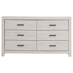Sherwood Coastal White 6-drawers Dresser