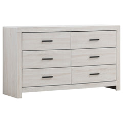 Sherwood Coastal White 6-drawers Dresser