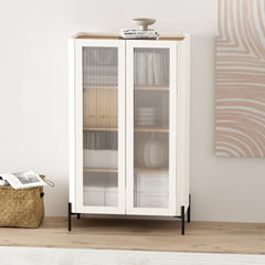 Bookcase Cabinet in Maple and Off White