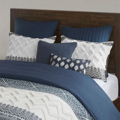 Full/Queen 3 Piece Cotton Duvet Cover Set with Chenille Tufting