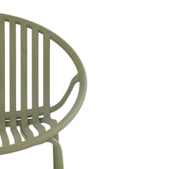 Patio Dining Chairs Stackable Chairs with Breathable Design Modern Simple Art Style (Set of 2),Metal Legs+Plastic backrest,Green