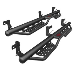 Compatible with 2009-2018 Dodge Ram 1500, 2019-2024 1500 Classic, 2010-2026 Ram 2500 and 3500 Crew Cab Running Boards Compatible, Heavy-Duty Steel Dual Stair Designs
