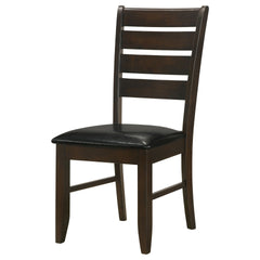 Cappuccino and Black Padded Seat Side Chairs (Set of 2)