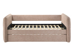 Luxurious 1pc Modern Daybed Pull Out Trundle Button Tufted Nailhead Trim Bedroom Living Room Furniture Mauve Finish