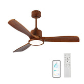 52 inch Wood Ceiling Fans with Lights and Remote, Modern Low Profile Ceiling Fan with Light, 6 Speed, Reversible DC Motor, for Bedroom/Outdoor/Farmhouse/Patios
