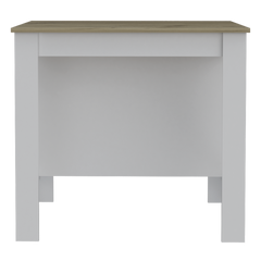 Kitchen Island Antibacterial Dozza,Three Shelves, Light Oak / White Finish