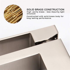 Single Handle Bathroom Faucet, Brushed Nickel Single Hole Bathroom Faucet, Solid Brass Modern Bathroom Sink Faucet Heavy Duty Vanity Square Bathroom Faucet with Pop-up Drain & Water Supply Hoses