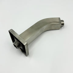 Square Shower Arm with Flange, 1/2 NPT Tapered Threads, Rain Shower Head Arm, Wall Mount Shower Extension Arm