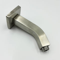 Square Shower Arm with Flange, 1/2 NPT Tapered Threads, Rain Shower Head Arm, Wall Mount Shower Extension Arm