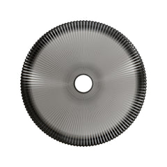 SONNY 14'' Bathroom Round Crystal Glass Sink without Faucet, Transparent Black