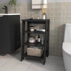 Wenge Freestanding Bathroom Shelf with Open Storage