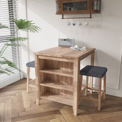 Dante 36" Oak Finish 3-PC Counter Height Table Set