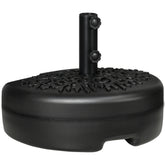 Outsunny Half Round Umbrella Base, Sand or Water Filled Half Patio Umbrella Stand Holder for Lawn, Deck, Backyard and Garden, 40lb Capacity Water or 46lb Capacity Sand, Fit 1.5"or 2" Pole, Black