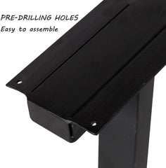 Metal Table Legs 28''x 24'' Heavy-Duty Desk Legs Industrial Furniture Legs for Dinning Table, Computer Table, Office Table (2Pcs)-Black