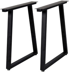Metal Table Legs 28''x 24'' Heavy-Duty Desk Legs Industrial Furniture Legs for Dinning Table, Computer Table, Office Table (2Pcs)-Black