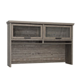 Hutch with Glass Doors, Brown finish