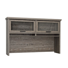 Hutch with Glass Doors, Brown finish