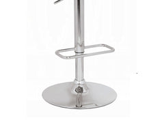 Adjustable Height Bar Stool Swivel Seat Acrylic Red and Chrome Finish Modern Kitchen Furniture 1pc Sleek Design