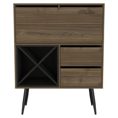 Wenge 4-Bottle 2-Drawer Bar Cabinet Mahogany and
