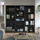 Wenge 3 Piece Living Room Set with 3 Bookcases