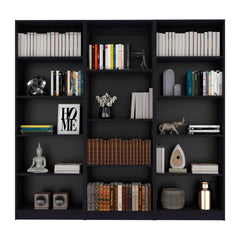Wenge 3 Piece Living Room Set with 3 Bookcases