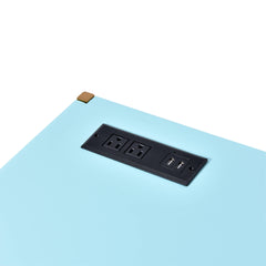 Midriaks Baby Blue & Gold Finish Writing Desk W/USB