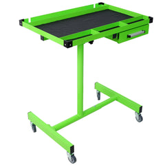 Adjustable Tear Down Work Table with Drawer for Garages, Repair Shops, and DIY, Portable, (4) 2.5" Swivel Casters, 220 Pound Capacity, Rubber Corners, Heavy Duty Steel,green