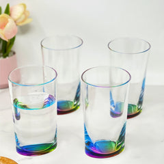 Oval Halo Acrylic Glasses Drinking Set of 4 Hi Ball (15oz), Plastic Drinking Glasses, BPA Free Cocktail Glasses, Drinkware Set, Plastic Water Tumblers