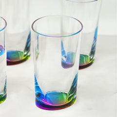 Oval Halo Acrylic Glasses Drinking Set of 4 Hi Ball (15oz), Plastic Drinking Glasses, BPA Free Cocktail Glasses, Drinkware Set, Plastic Water Tumblers