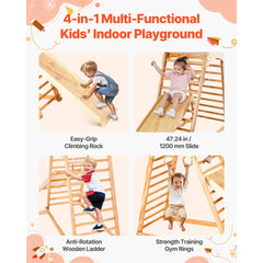 Indoor Playground Jungle Gym 4-in-1 Toddlers Climber Playset for Kids