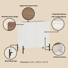 Accent Cabinet in Maple and Off White