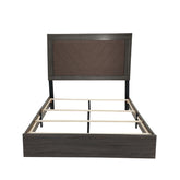 QUEEN BED in Dark Gray Oak (Rustic Accents)