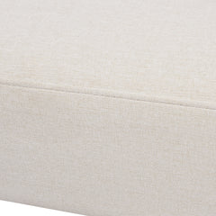 Jared Roll Arm Tufted Bench Settee, Sky Neutral Beige Polyester