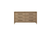 Casual 6 Drawer Dresser Sand Finish