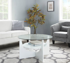 U Shaped Contemporary Coffee Table in White by LumiSource