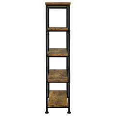 Antique Nutmeg and Black 4-shelf Bookcase