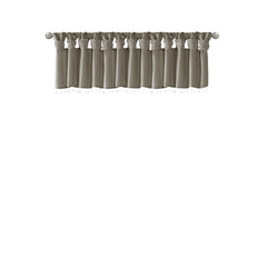 Lightweight Faux Silk Valance With Beads Pewter 50x26"