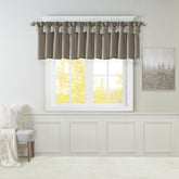 Lightweight Faux Silk Valance With Beads Pewter 50x26"