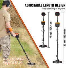 Metal Detector for Adults & Kids, 10 Inch Waterproof Search Coil with LCD Display 7 Modes, Adjustable 41''-52'' Aluminum Stem, DSP Chip Higher Accuracy Gold Detector 10'' Detection Depth